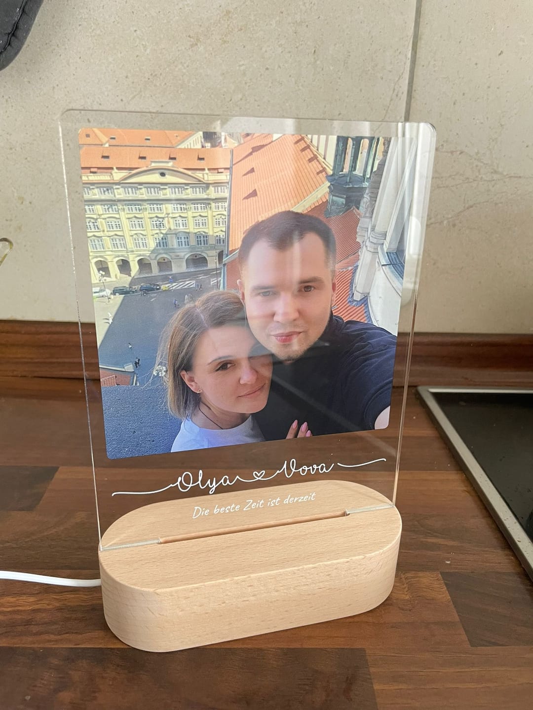 Customer photo review of Euer Liebeslicht mit Foto (eckig)