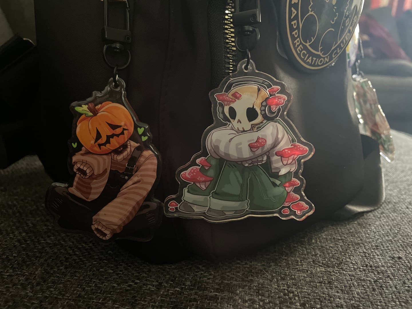 Customer photo review of Aesthetic Mushroom Skeleton Keychains