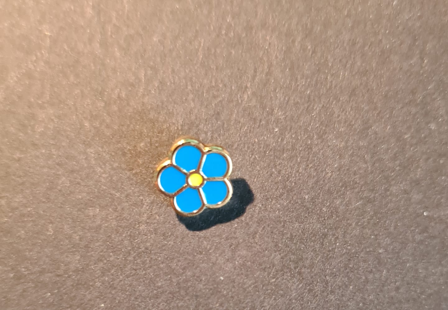 Customer photo review of Pin's Maçonnique Myosotis "Ne m'oublie pas" (bleu et or)