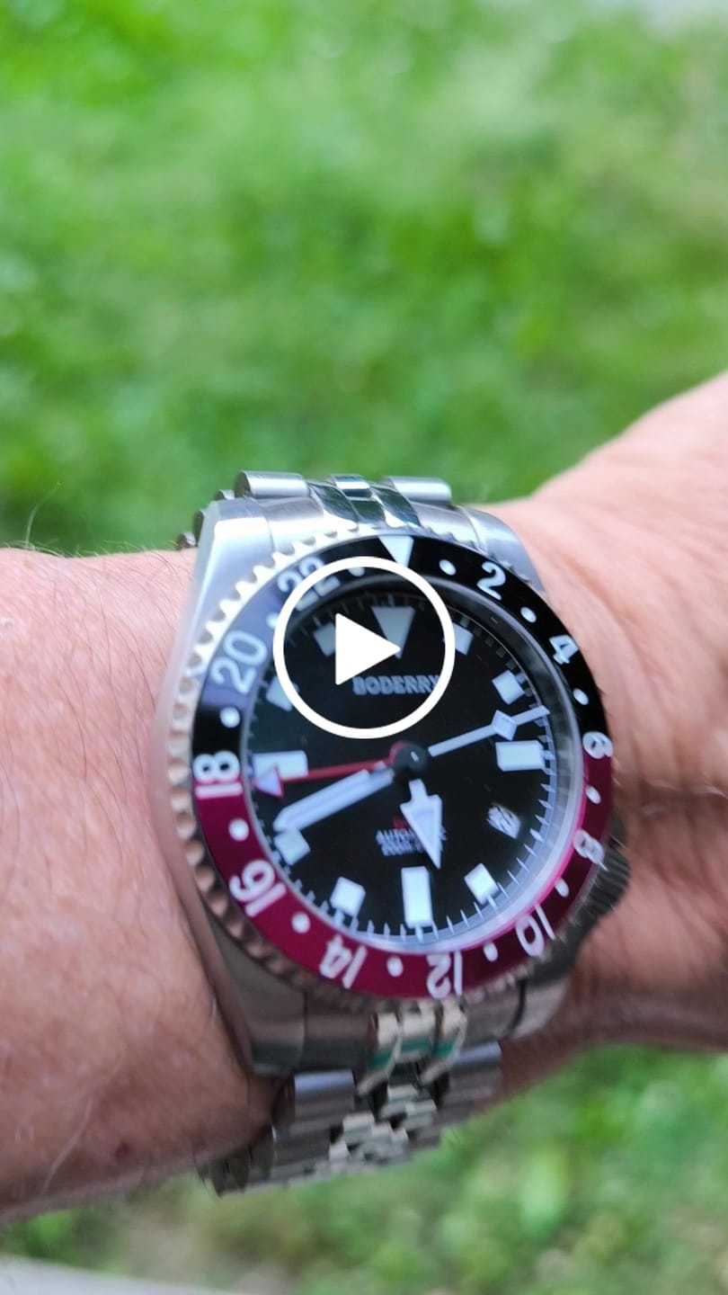 Customer video review of ADMIRAL GMT - 200M Waterproof Titanium Automatic Diver Watch | Black