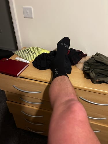 Customer photo review of HEMY Crew Waterproof Socks - Limited Edition - Pre-Order
