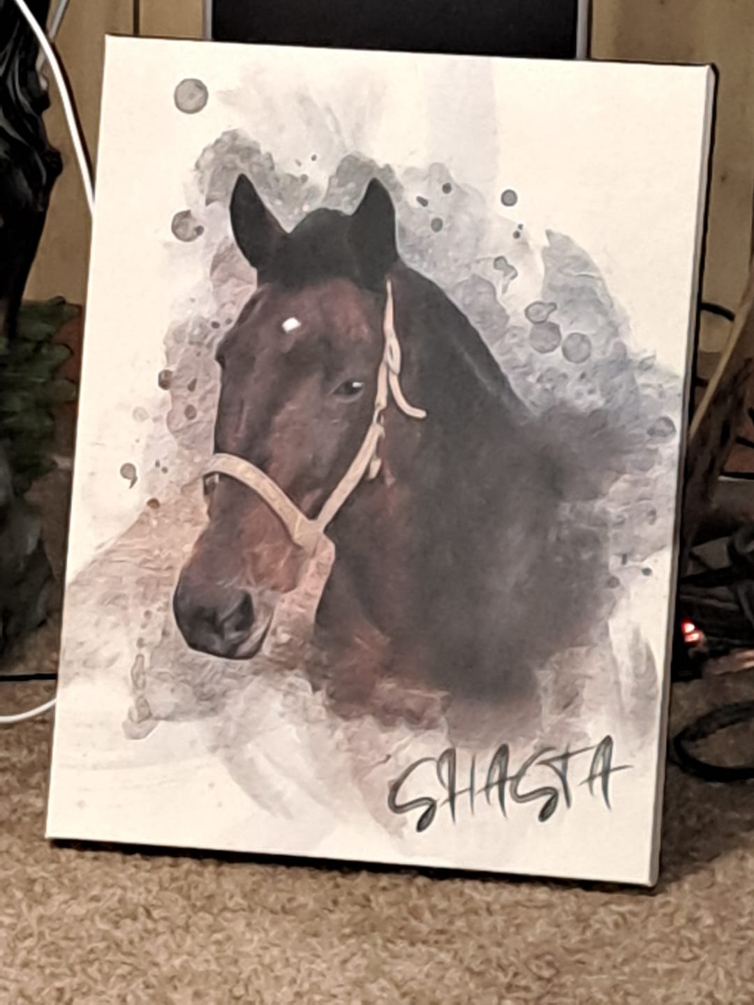 Customer photo review of Personalized Horse portrait