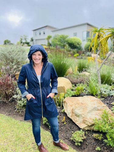 Customer photo review of Navy Raincoat