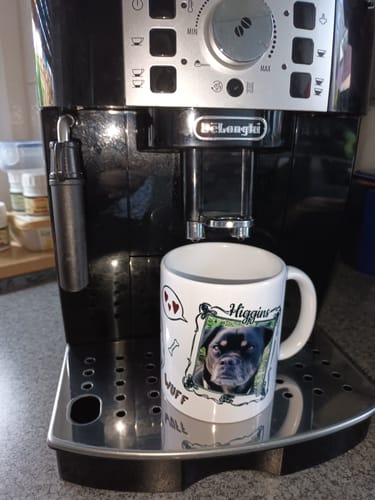 Customer photo review of Hunde Foto-Becher mit Spruch "Leben ohne Hund"