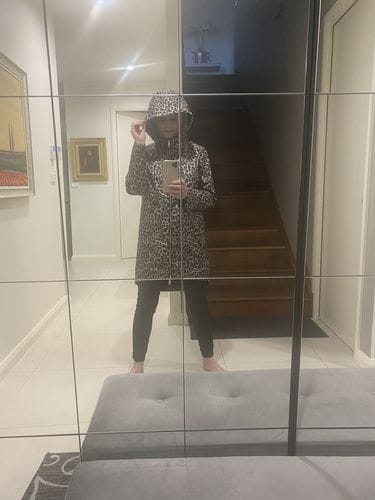 Customer photo review of Leopard Raincoat