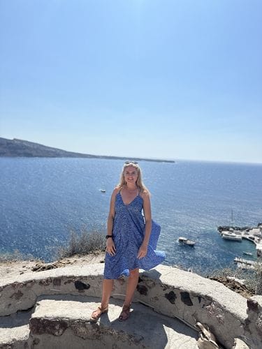 Customer photo review of Sapphire Tiger Grecian Dress