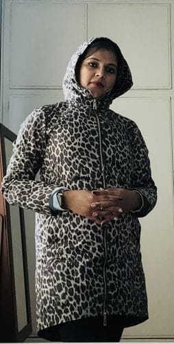 Customer photo review of Leopard Raincoat