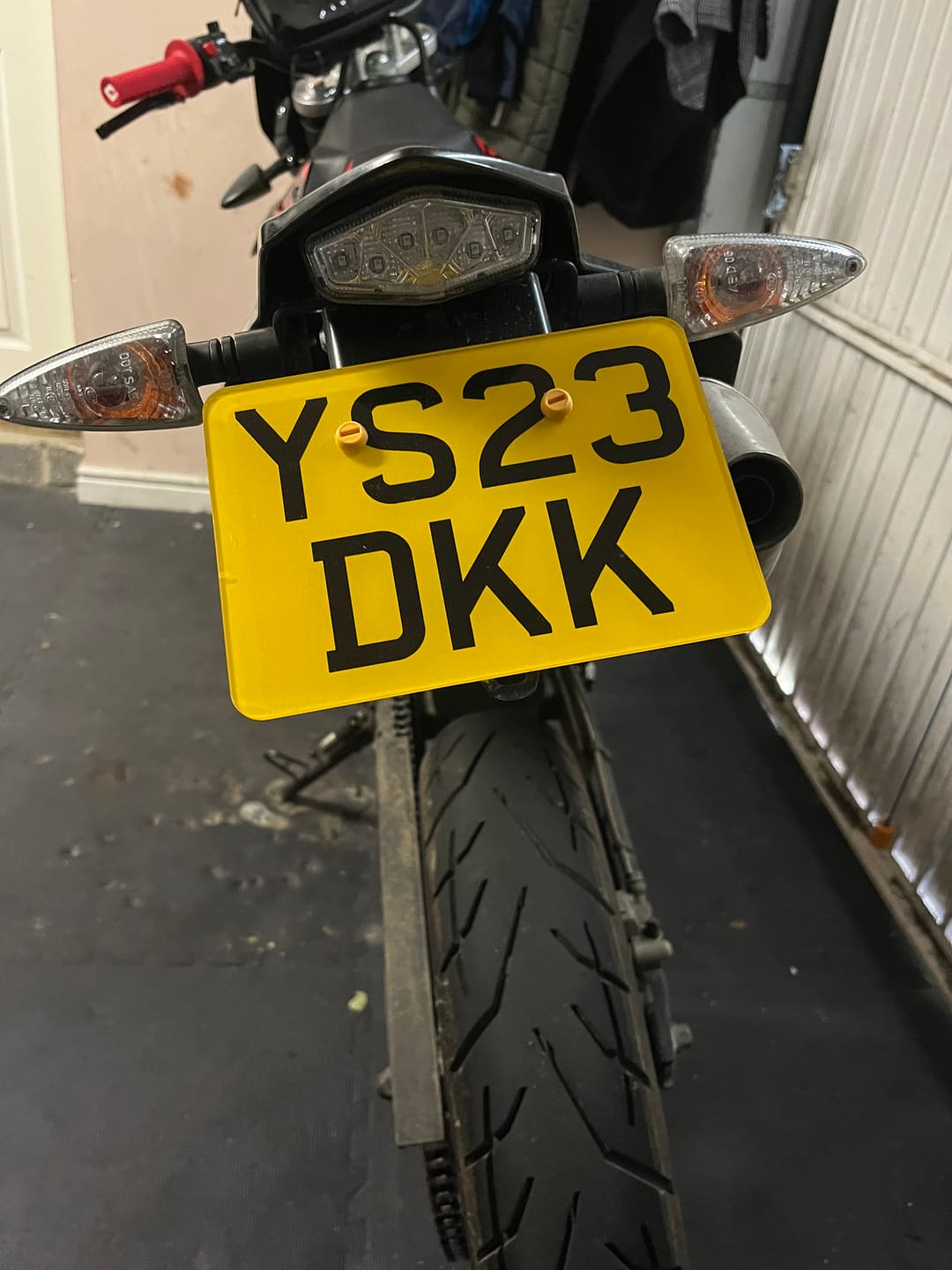 Customer photo review of Acrylic 7 x 5 inch Motorcycle Number Plate