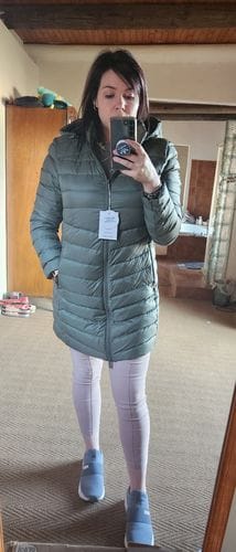 Customer photo review of Sage Duck Down Puffer Coat