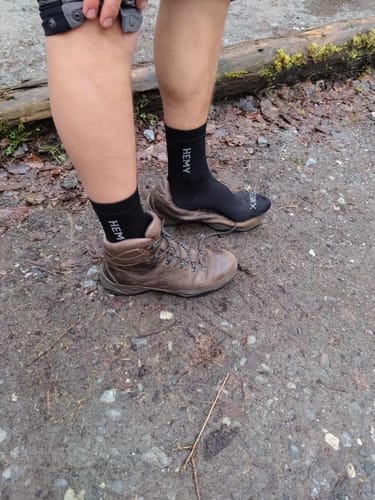 Customer photo review of HEMY Crew Waterproof Socks - Limited Edition - Pre-Order