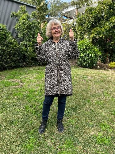 Customer photo review of Leopard Raincoat