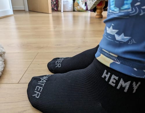 Customer photo review of HEMY Crew Waterproof Socks - Limited Edition - Pre-Order