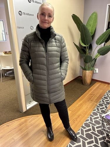 Customer photo review of Sage Duck Down Puffer Coat