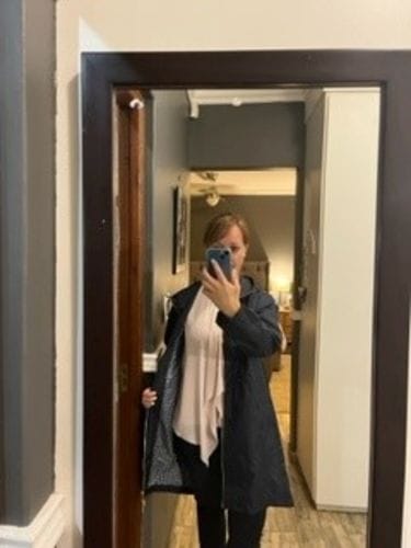 Customer photo review of Navy Raincoat