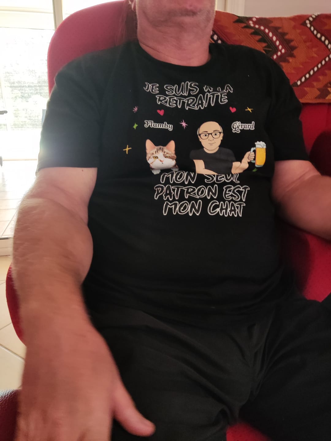 Customer photo review of Je suis à la retraite - T-Shirt personnalisé