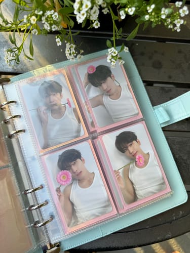 Customer photo review of PREMIUM IRIDESCENT PHOTOCARD SLEEVES - ROSE QUARTZ