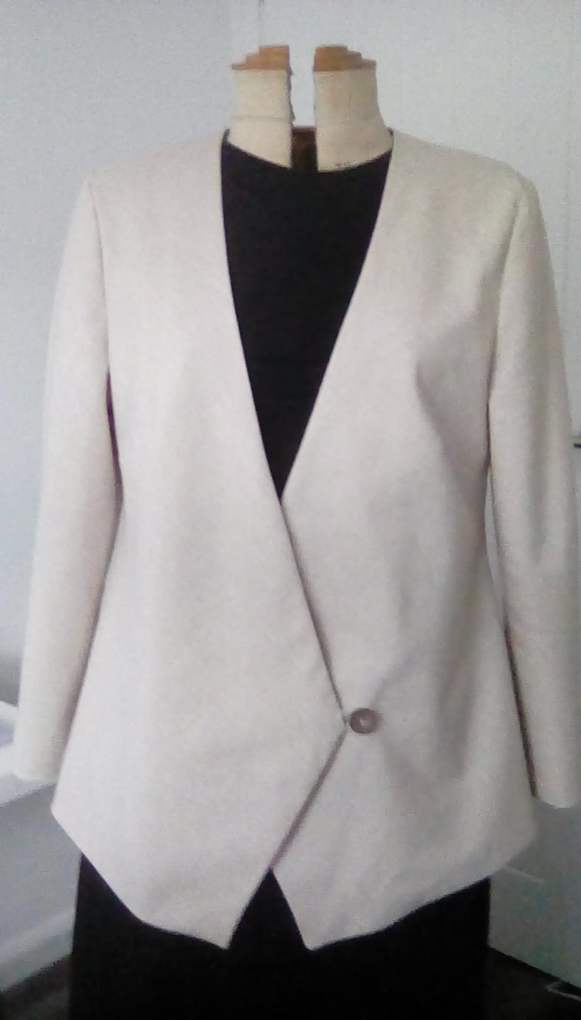Customer photo review of Plain Beige Linen Look Polycotton Fabric