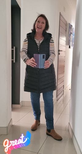 Customer photo review of Black Longline Duck Down Puffer Vest
