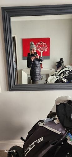 Customer photo review of Black Duck Down Puffer Coat
