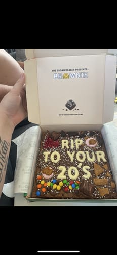 Customer photo review of Custom message loaded brownie