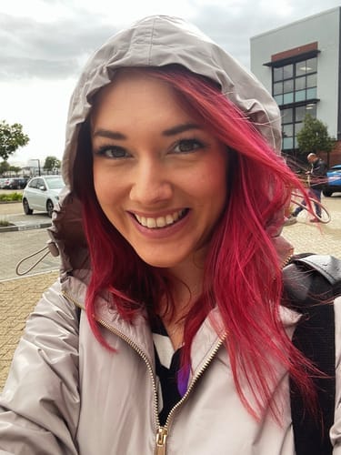 Customer photo review of Latte Leopard Raincoat