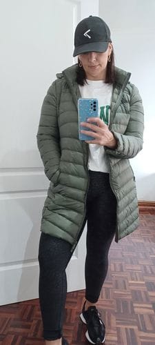 Customer photo review of Sage Duck Down Puffer Coat