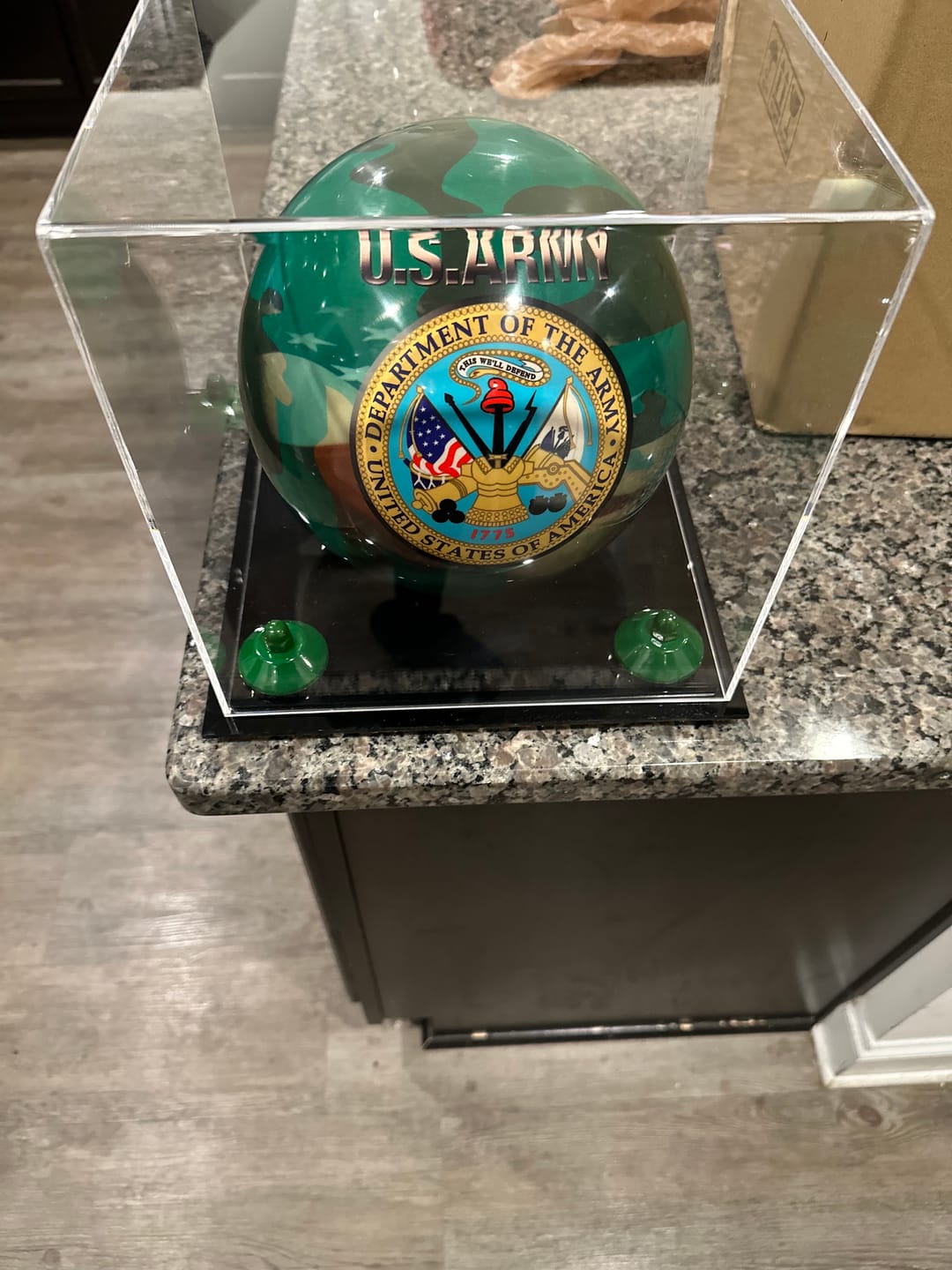 Customer photo review of Acrylic Bowling Ball Display Case (B33/A028)