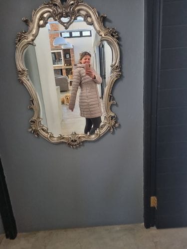 Customer photo review of Black Duck Down Midi Puffer Coat