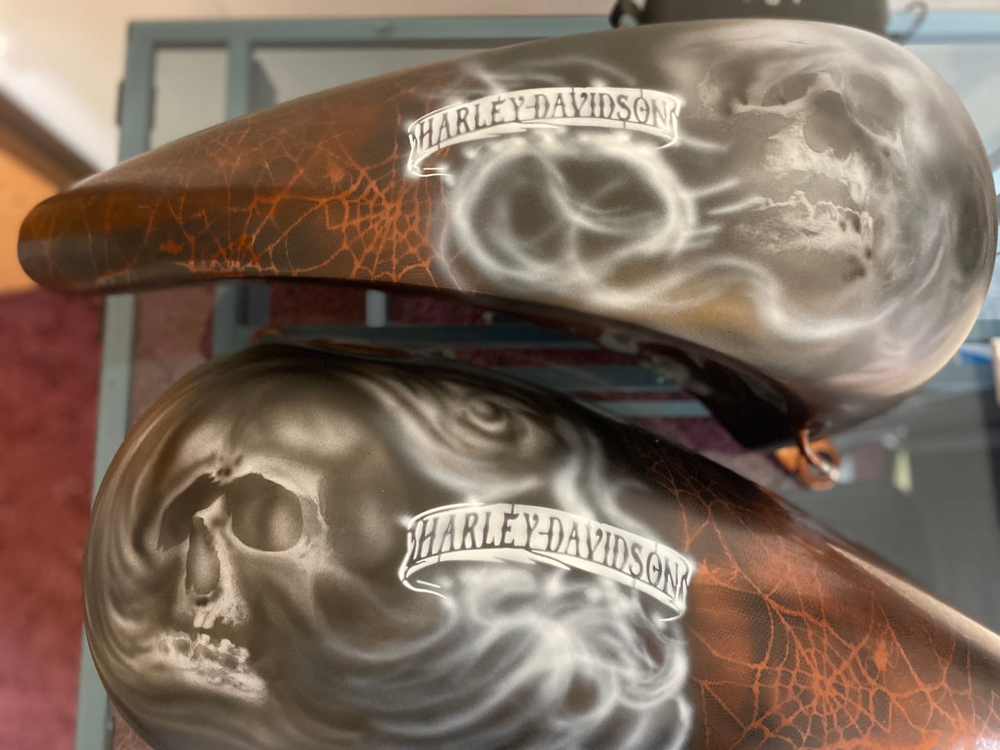 Customer photo review of Day of The Dead Woman with Sugar Skull Face Paint -  High Detail HD Airbrush Stencil