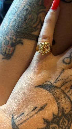 Customer photo review of Unicorn Bow Ring Gold