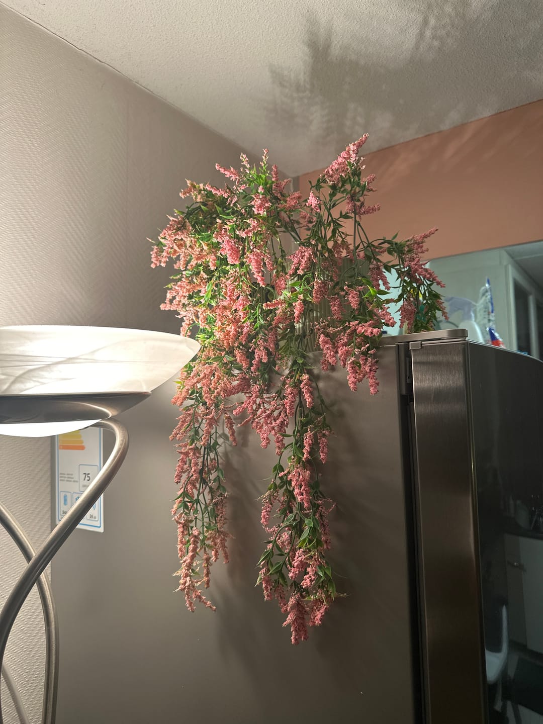 Customer photo review of Kunst Hangplant Lichtroze 2st. 70cm
