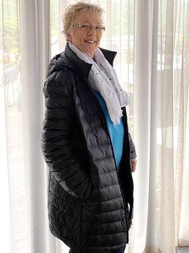 Customer photo review of Black Duck Down Puffer Coat