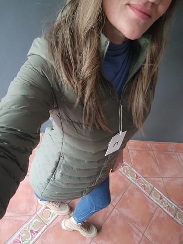 Customer photo review of Sage Duck Down Puffer Coat