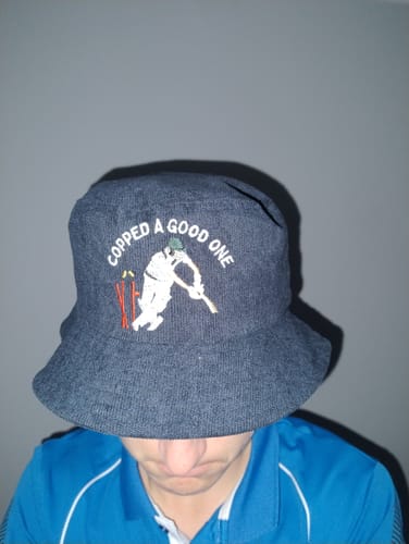Customer photo review of Copped A Good One - Cricket Blue Bucket Hat