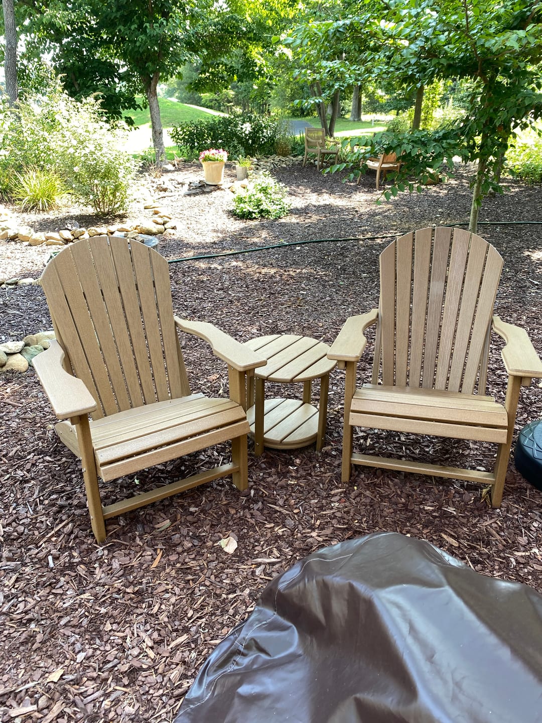 Customer photo review of QUICK SHIP - DuraWeather Poly® 18" Round Two Tier End Table