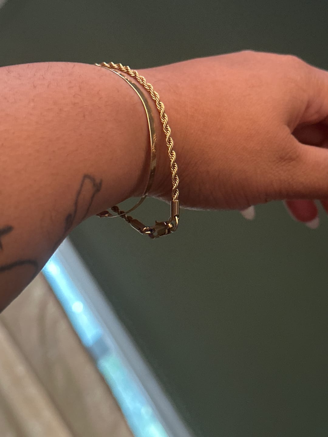 Customer photo review of Thin Rope Chain Bracelet