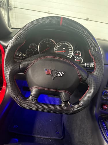 Customer photo review of 1997-2004 Chevrolet Corvette C5 Custom Airbag Cover Replacement for Steering Wheel
