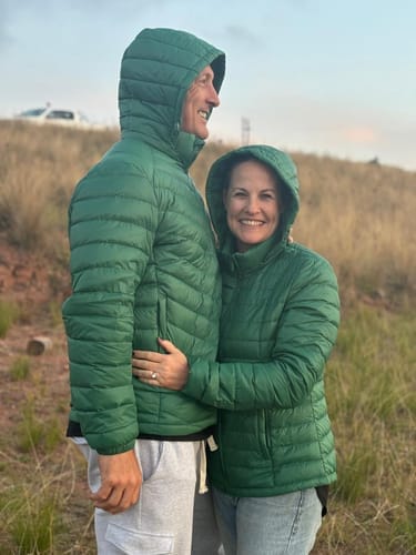Customer photo review of Game Day Duck Down Puffer Jacket