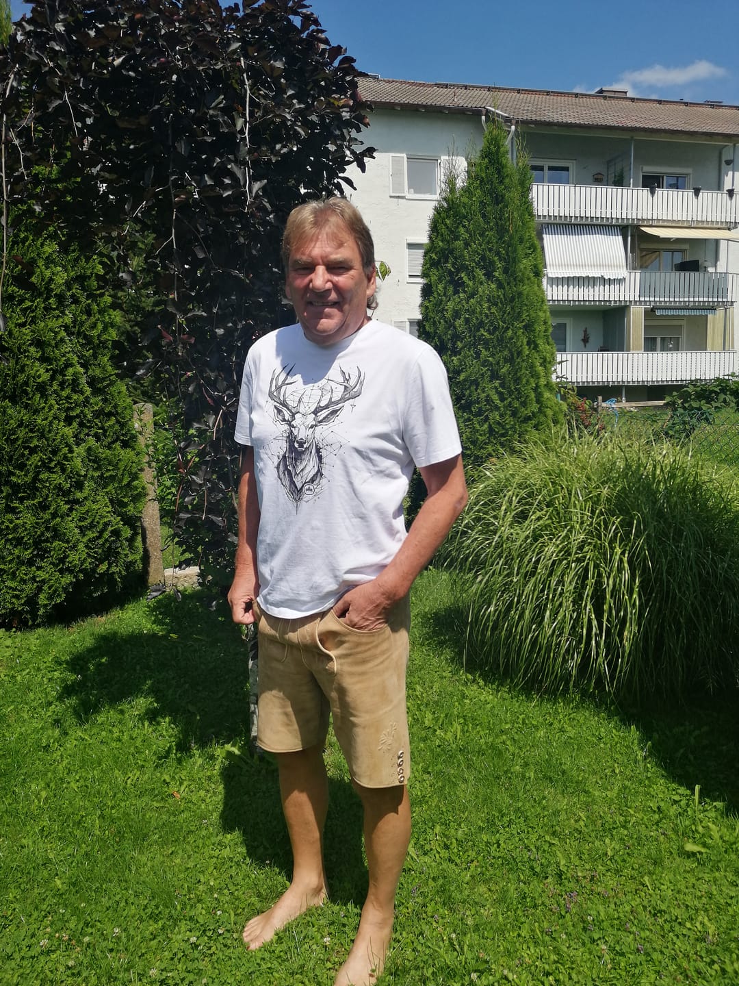 Customer photo review of Hirsch Skizze  - Herren Premium Organic Shirt