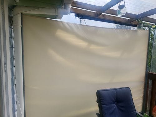 Customer photo review of Patio Screen Retractable Side Awning 2m x 3m