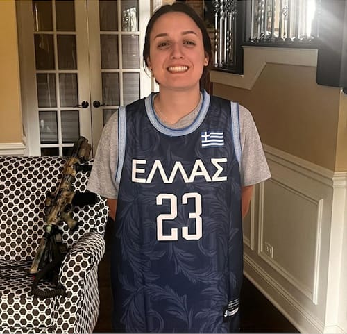 Customer photo review of Greece Custom Basketball Jersey