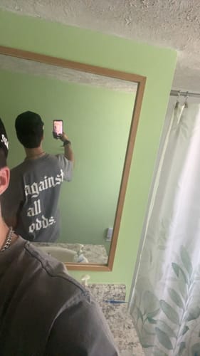 Customer photo review of Against All Odds Oversized Tee - BLUE