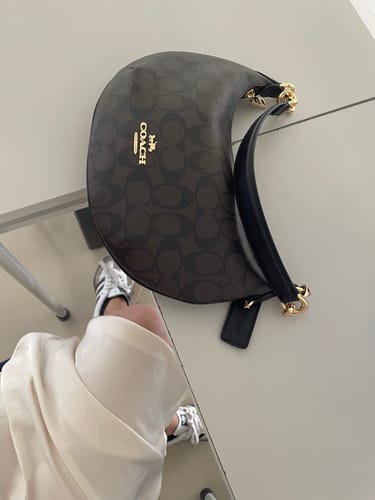 Customer photo review of Payton Hobo Bag In Signature Canvas (Gold/Brown Black)