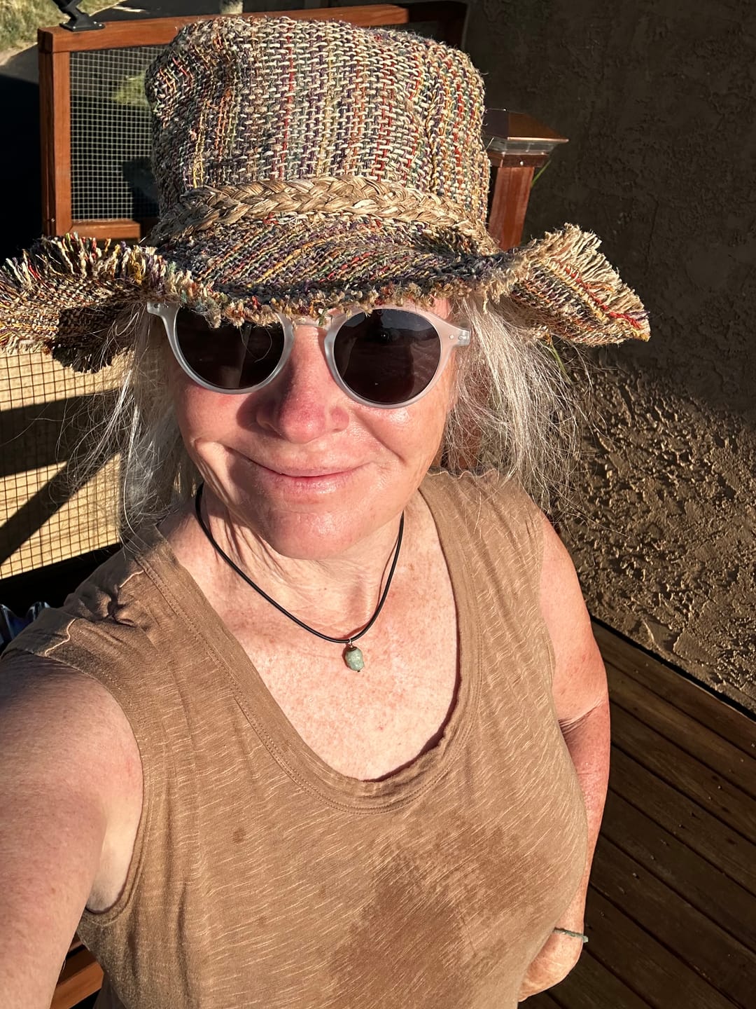 Customer photo review of Rainbow Woven Hemp Hat