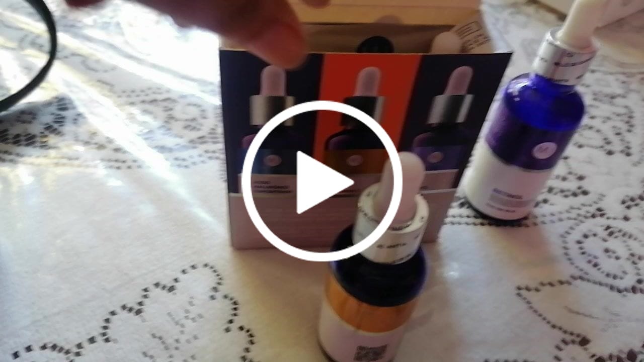Customer video review of Kit Facial Con 3 Serums Acido Hialurónico, Retinol, Vit C