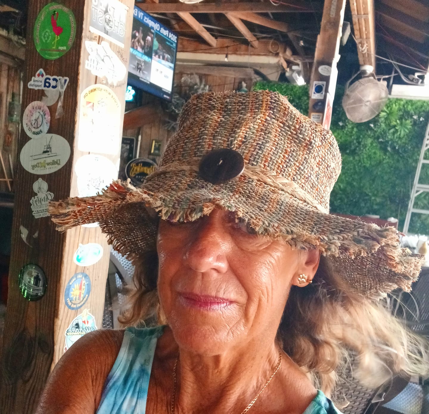 Customer photo review of Rainbow Woven Hemp Hat