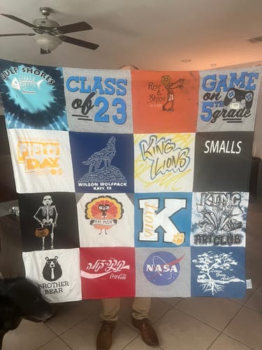 T-shirt quilt featuring king rugby by Lauren from TX