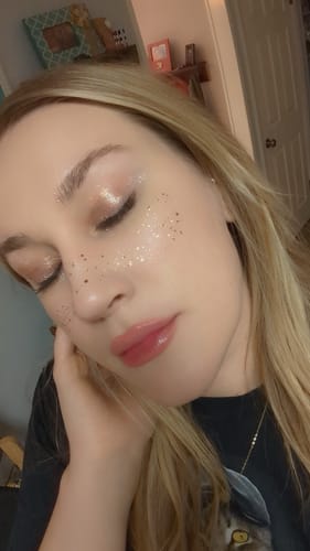 Customer photo review of Gold Stardust Speckles Makeup Patches