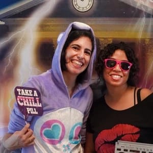 Customer photo review of Back to the Future DeLorean Photo Backdrop