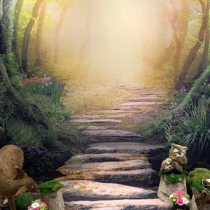 Customer photo review of Enchanted Forest Pathway Photo Backdrop